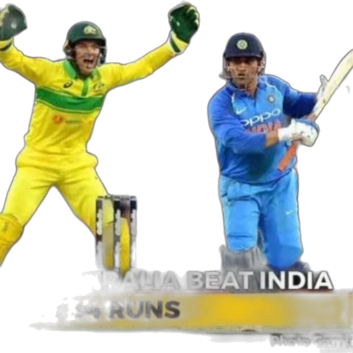 india, lost, australia, runs transparent PNG cut-out