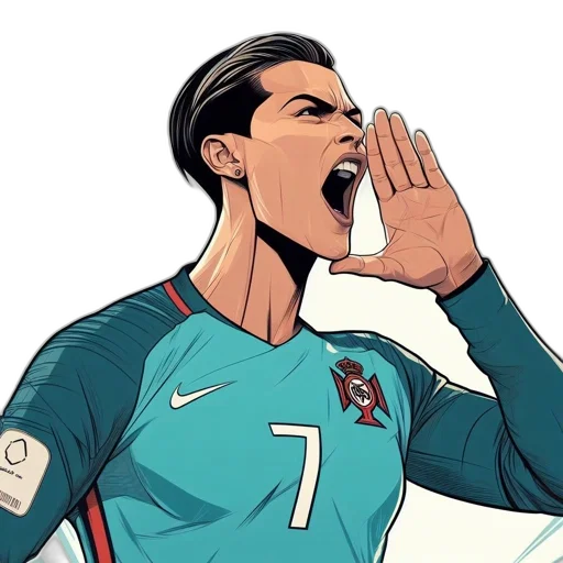 cartoon, comic book art, illustrated, soccer transparent PNG cut-out