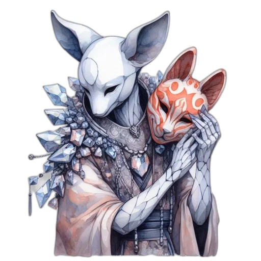 mask, dragon, staff, jewelry transparent PNG cut-out