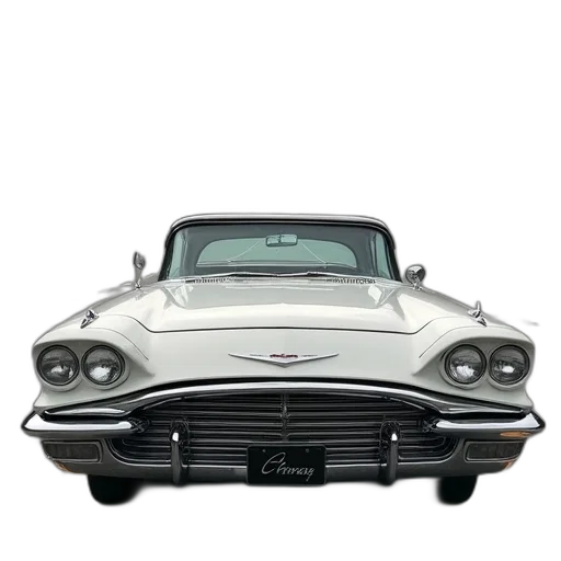 car, photorealistic, white, chrysler transparent PNG cut-out