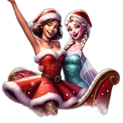 fantasy art, concept art, snow, two transparent PNG cut-out