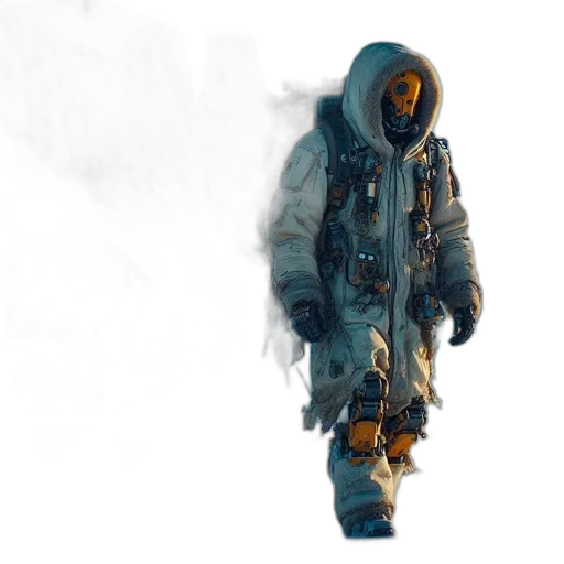 jacket, mask, robot, weapon transparent PNG cut-out