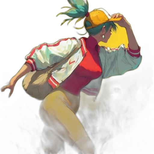 jacket, hat, staff, weapon transparent PNG cut-out