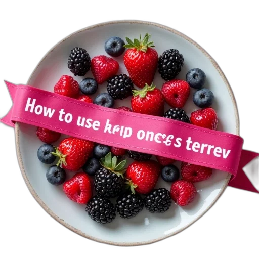 plate, berries, pink, ribbon transparent PNG cut-out
