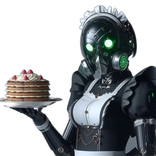 robot, food, concept art, 3d render transparent PNG cut-out
