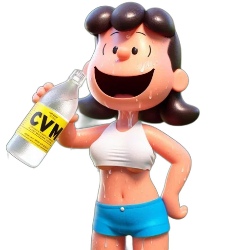 bottle, 3d render, cartoon, concept art transparent PNG cut-out