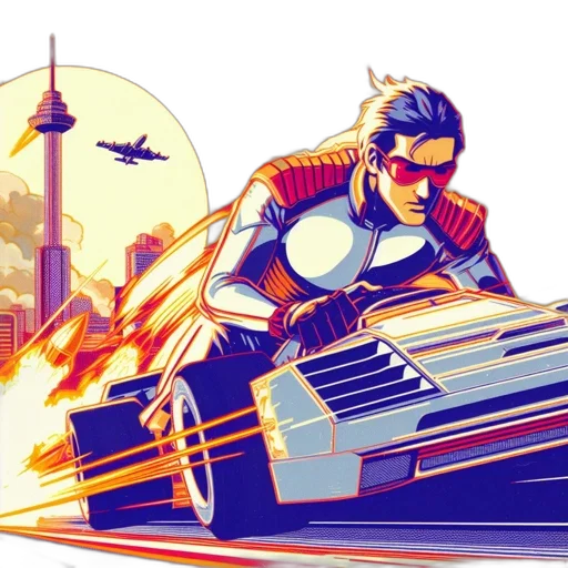 comic book art, cyberpunk, concept art, pixel art transparent PNG cut-out