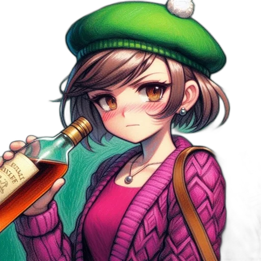 hat, bottle, staff, weapon transparent PNG cut-out
