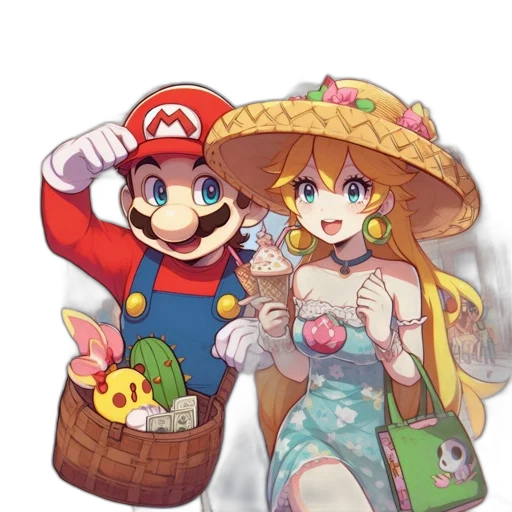 hat, dress, pixel art, watercolor transparent PNG cut-out