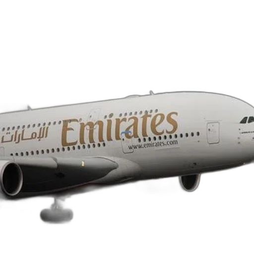 3d render, emirates, airplane, runway transparent PNG cut-out