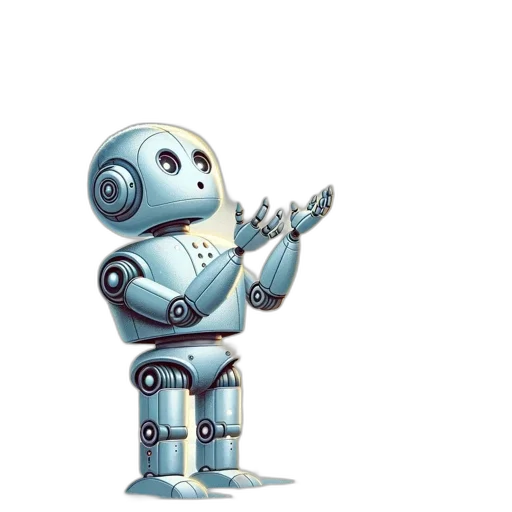robot, concept art, 3d render, pixel art transparent PNG cut-out