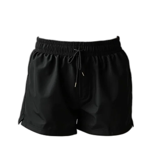 black, pair, shorts, displayed transparent PNG cut-out