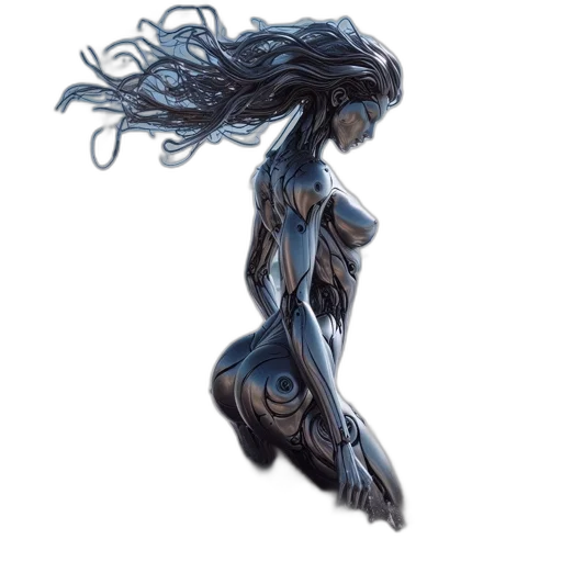 hair, creature, dress, robot transparent PNG cut-out