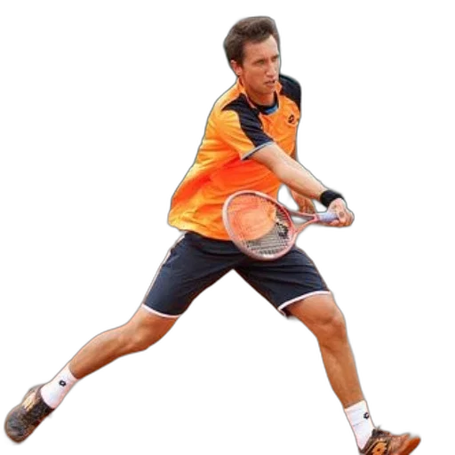 tennis, player, orange, shirt transparent PNG cut-out