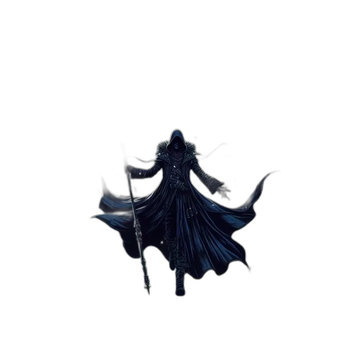 dress, creature, staff, sword transparent PNG cut-out