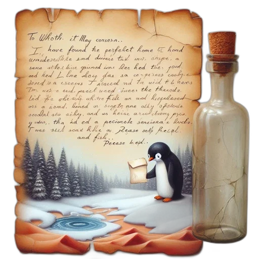 bottle, concept art, snow, forest transparent PNG cut-out