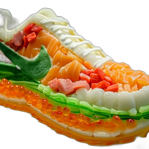 shoes, food, photorealistic, shoe transparent PNG cut-out