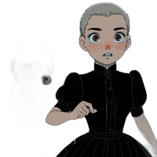 dress, staff, creature, face transparent PNG cut-out