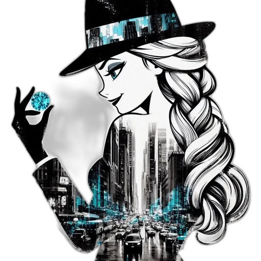 hat, cartoon, cyberpunk, comic book art transparent PNG cut-out