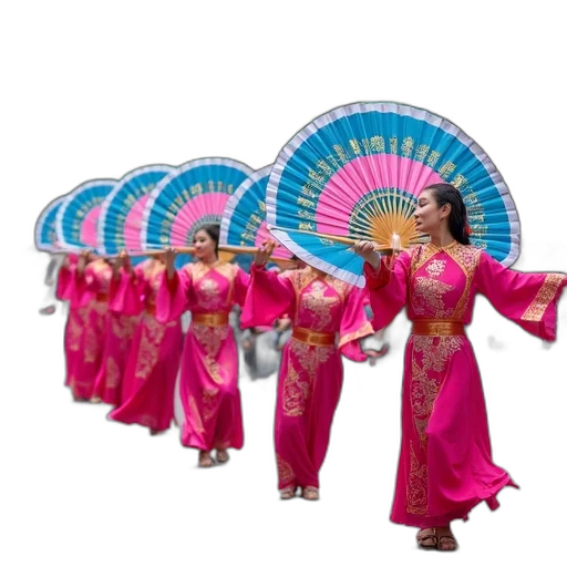 umbrella, staff, 3d render, group transparent PNG cut-out