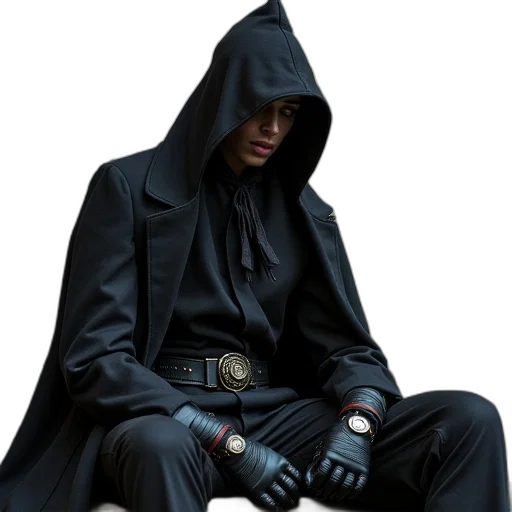 jacket, concept art, dark, witch transparent PNG cut-out