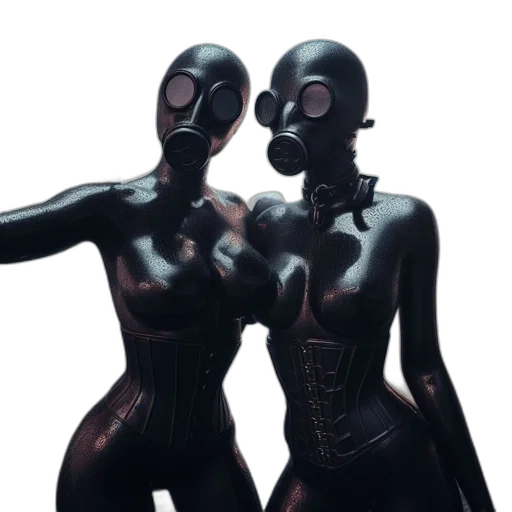 robot, mask, concept art, 3d render transparent PNG cut-out
