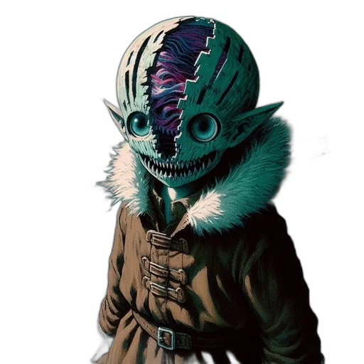 mask, creature, jacket, face transparent PNG cut-out