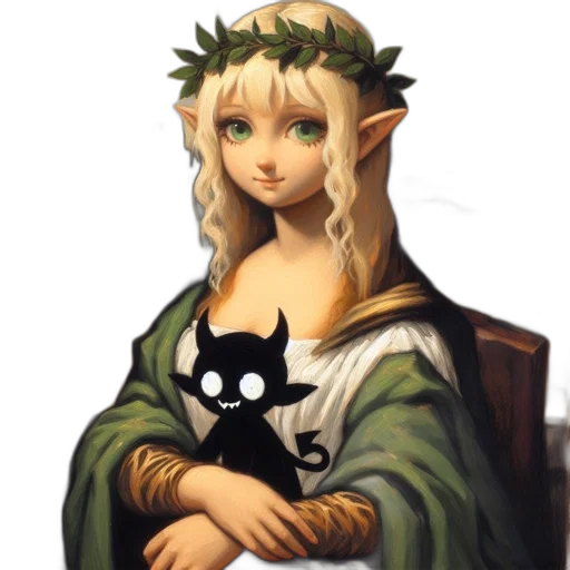 dragon, dress, staff, fantasy art transparent PNG cut-out