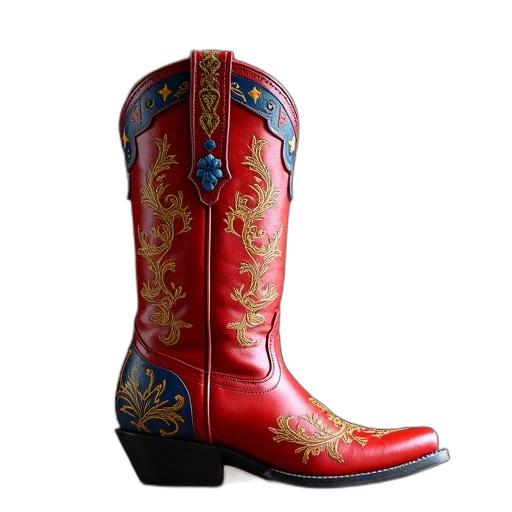 shoes, red, cowboy, boot transparent PNG cut-out