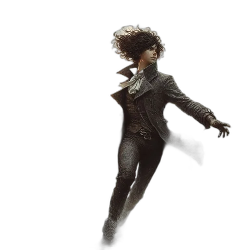 hair, jacket, concept art, comic book art transparent PNG cut-out