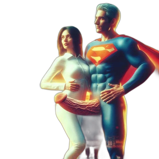 comic book art, concept art, 3d render, two transparent PNG cut-out