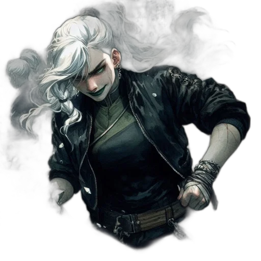 jacket, mask, weapon, concept art transparent PNG cut-out