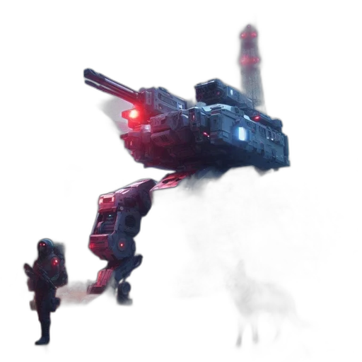 robot, weapon, creature, concept art transparent PNG cut-out