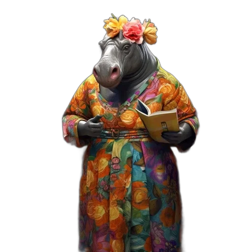 dress, animal, staff, creature transparent PNG cut-out