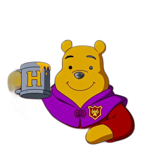 3d render, pixel art, cartoon, winnie transparent PNG cut-out