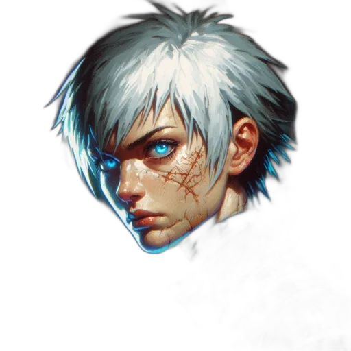 face, robot, hair, concept art transparent PNG cut-out