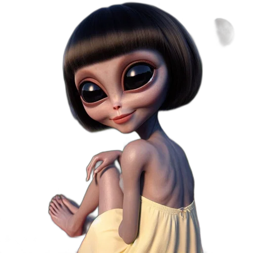 dress, creature, face, jewelry transparent PNG cut-out