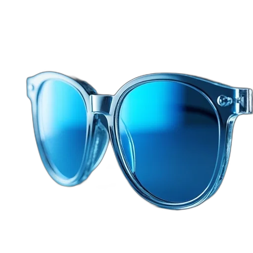 3d render, blue, clear, glasses transparent PNG cut-out