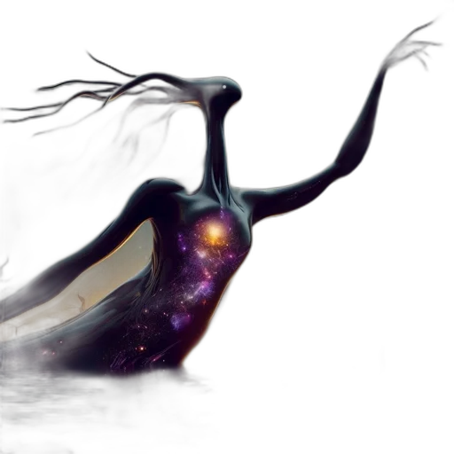 creature, dragon, hair, staff transparent PNG cut-out
