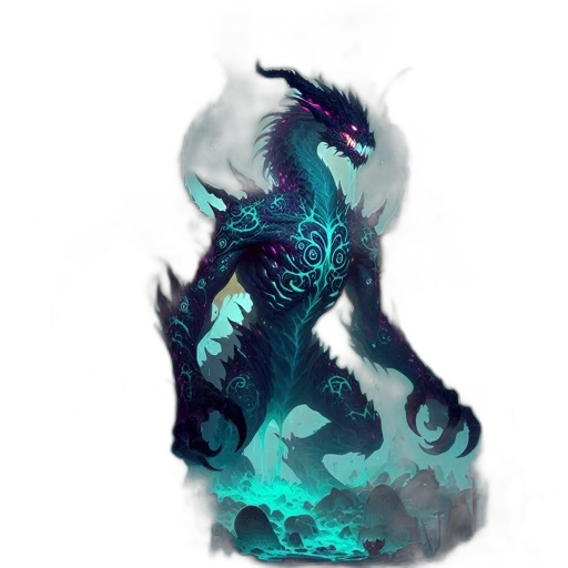 dragon, creature, staff, fantasy art transparent PNG cut-out