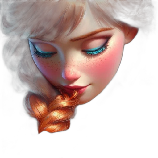 face, crown, hair, 3d render transparent PNG cut-out
