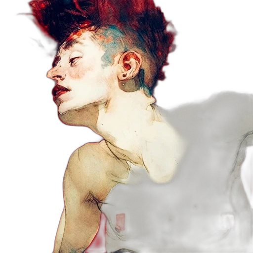 dragon, face, watercolor, photorealistic transparent PNG cut-out