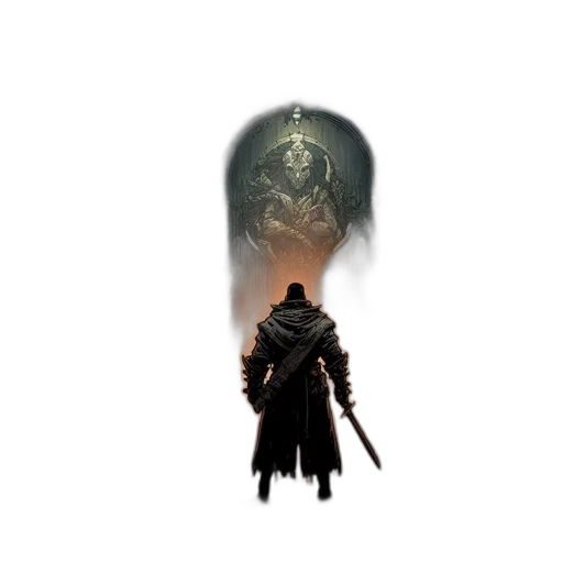 sword, mask, creature, weapon transparent PNG cut-out