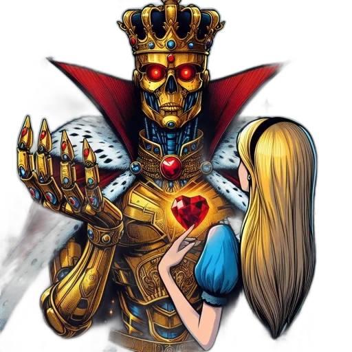 robot, crown, jewelry, concept art transparent PNG cut-out