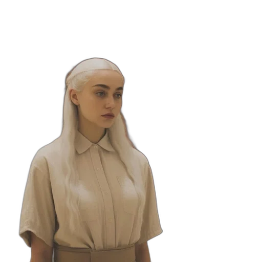 dress, jacket, staff, hair transparent PNG cut-out