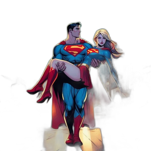 comic book art, concept art, underwater, superman transparent PNG cut-out