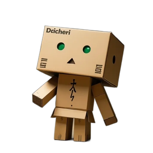 robot, staff, 3d render, pixel art transparent PNG cut-out