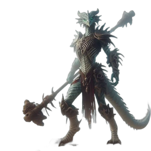 dragon, staff, creature, weapon transparent PNG cut-out