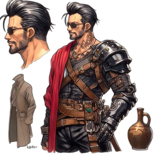 jacket, concept art, comic book art, fantasy art transparent PNG cut-out