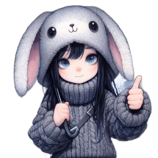 animal, jacket, hat, staff transparent PNG cut-out